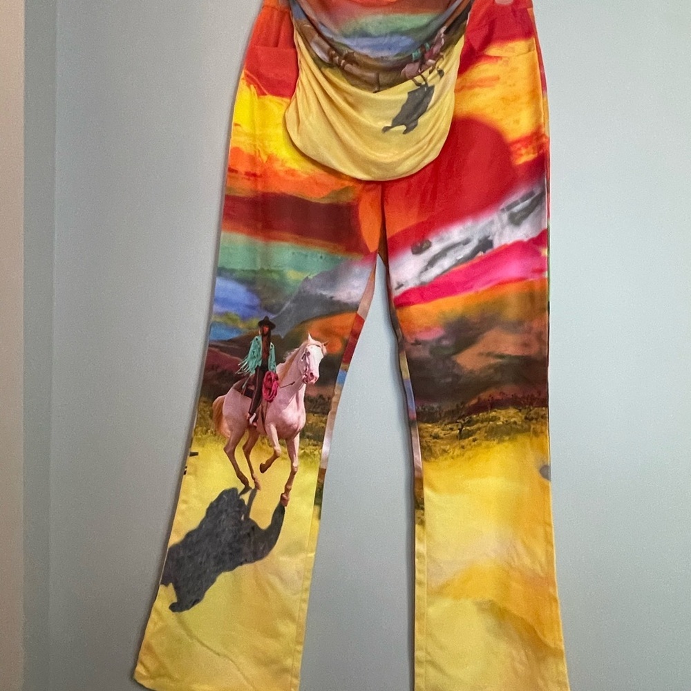 NWT Elsie & Fred rushed tube top novelty rawhide cowboy print size medium - Picture 10 of 10
